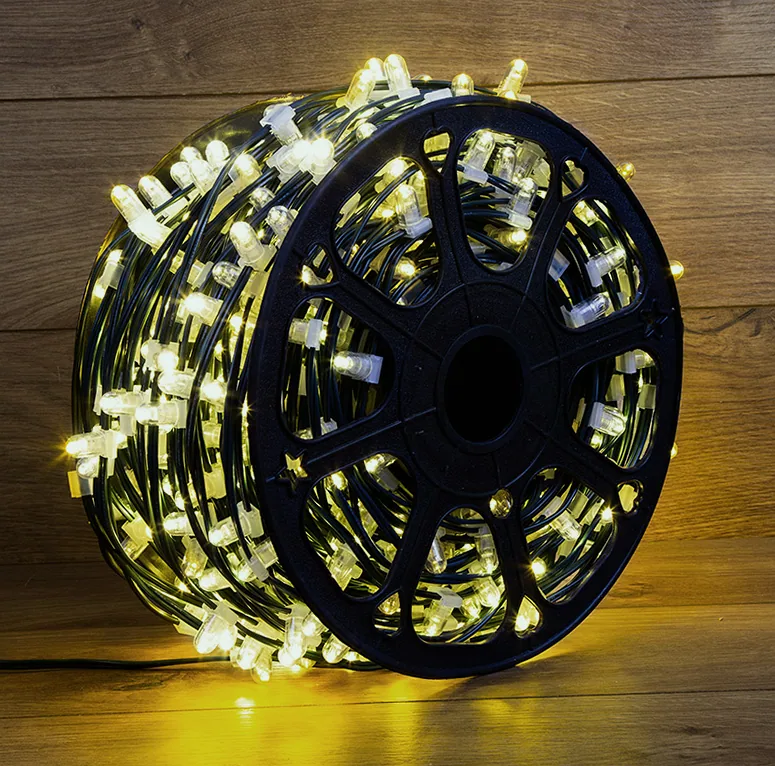 Гирлянда LED Clip Light 12V шаг 150 мм, цвет диодов ТЕПЛЫЙ БЕЛЫЙ, Flashing (Белый)