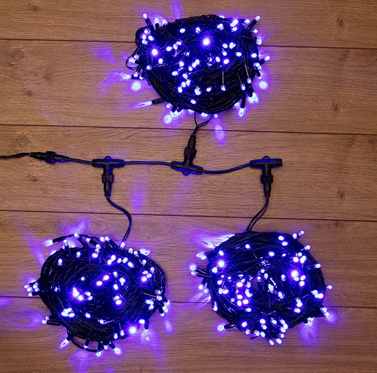 Гирлянда LED ClipLight 24V, 3 нити по 20 м, свечение с динамикой, цвет диодов Синий