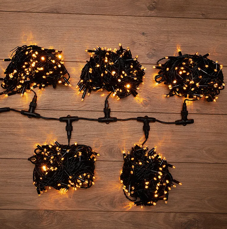 Гирлянда LED ClipLight 24V, 5 нитей по 20 метров, цвет диодов Желтый, Flashing (Белый)