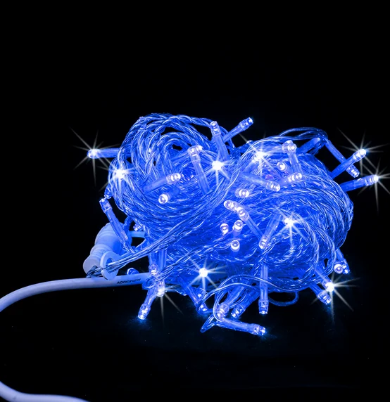 Гирлянда-нить LED Стринг Лайт, 10м, IP54, синий, мерцающий
