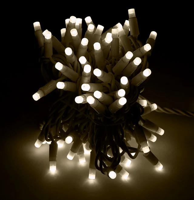 Гирлянда-нить LED Стринг Лайт, 10м, КАУЧУК, IP65, белый теплый, 24В