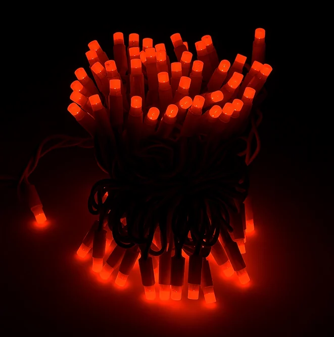 Гирлянда-нить LED Стринг Лайт, 10м, КАУЧУК, IP65, красный, 24В