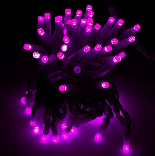 Гирлянда-нить LED Стринг Лайт, 10м, КАУЧУК, IP65, розовый