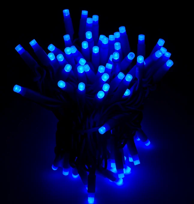 Гирлянда-нить LED Стринг Лайт, 10м, КАУЧУК, IP65, синий, 24В