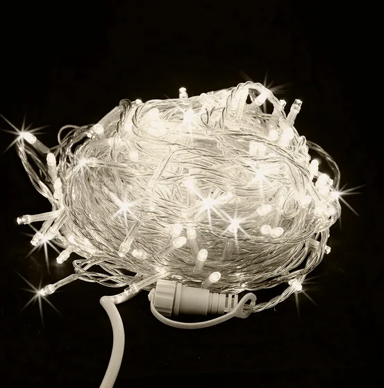 Гирлянда-нить LED Стринг Лайт, 20м, IP54, белый теплый, мерцающий