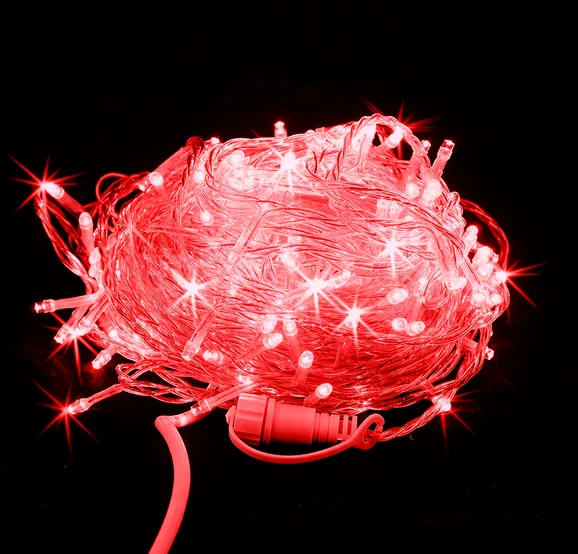 Гирлянда-нить LED Стринг Лайт, 20м, IP54, красный, мерцающая