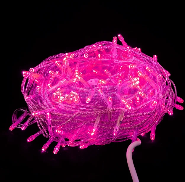 Гирлянда-нить LED Стринг Лайт, 20м, IP54, розовый