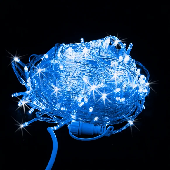 Гирлянда-нить LED Стринг Лайт, 20м, IP54, синий, мерцающий