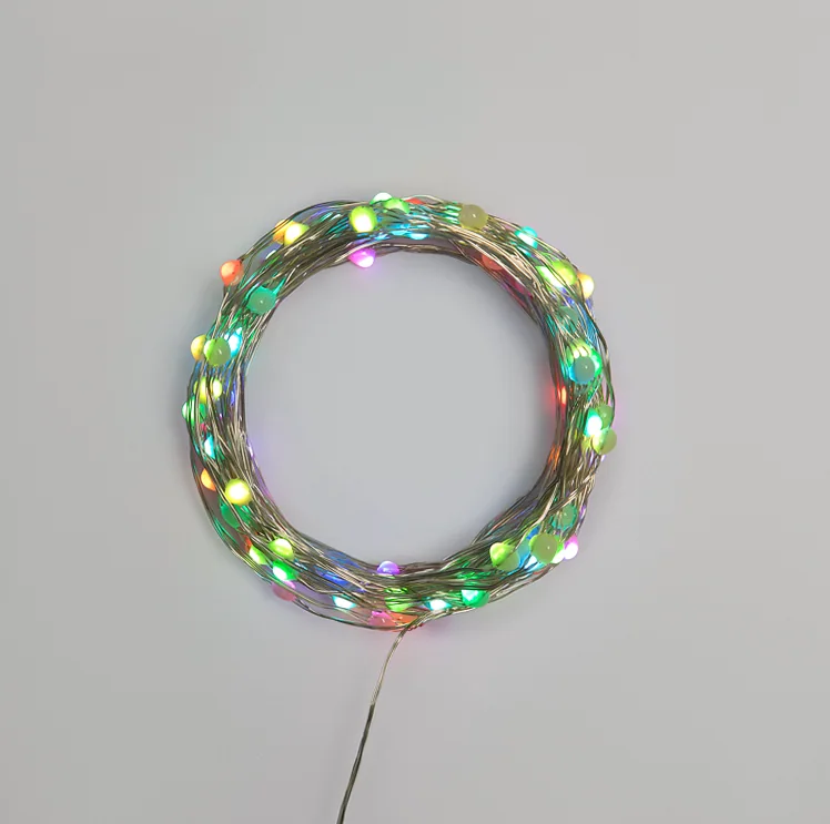 Гирлянда Роса 10м, 100LED, RGB, IP44, на батарейках 3хАА, с пультом 44 режима NEON-NIGHT
