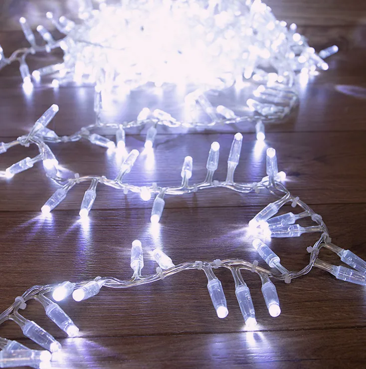 Гирлянда светодиодная Кластер 10м 400 LED БЕЛЫЙ прозрачный ПВХ IP65 постоянное свечение 230В нужен блок 303-500-1 NEON-NIGHT