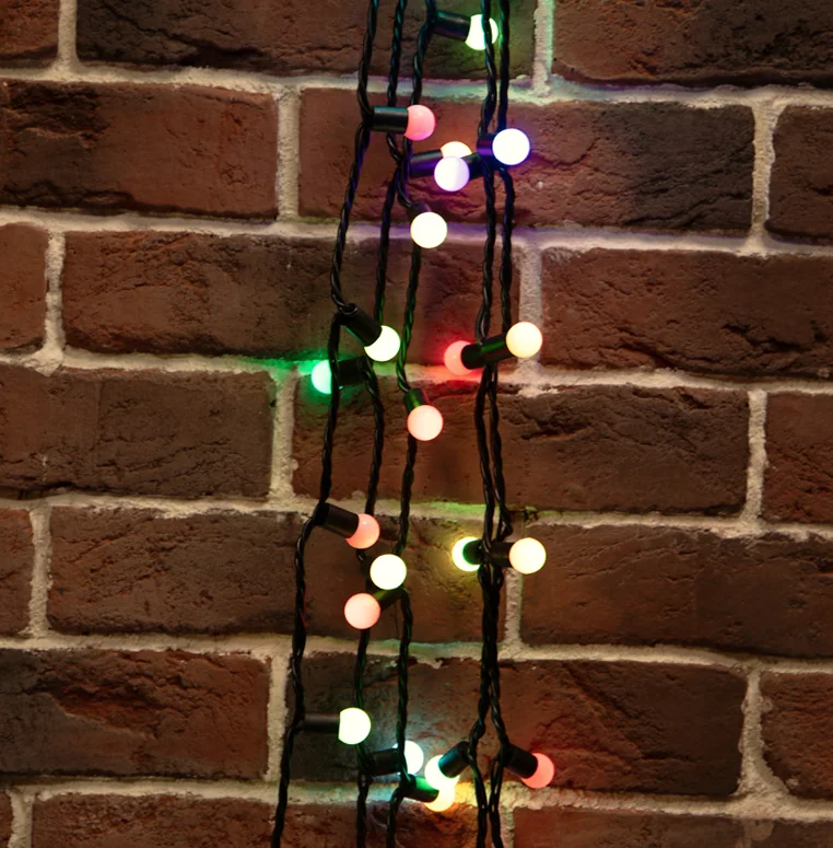 Гирлянда светодиодная Мультишарики Ø17,5мм 20м 200 LED RGB черный ПВХ IP65 быстрая смена цвета 230В нужен блок 303-500 NEON-NIGHT