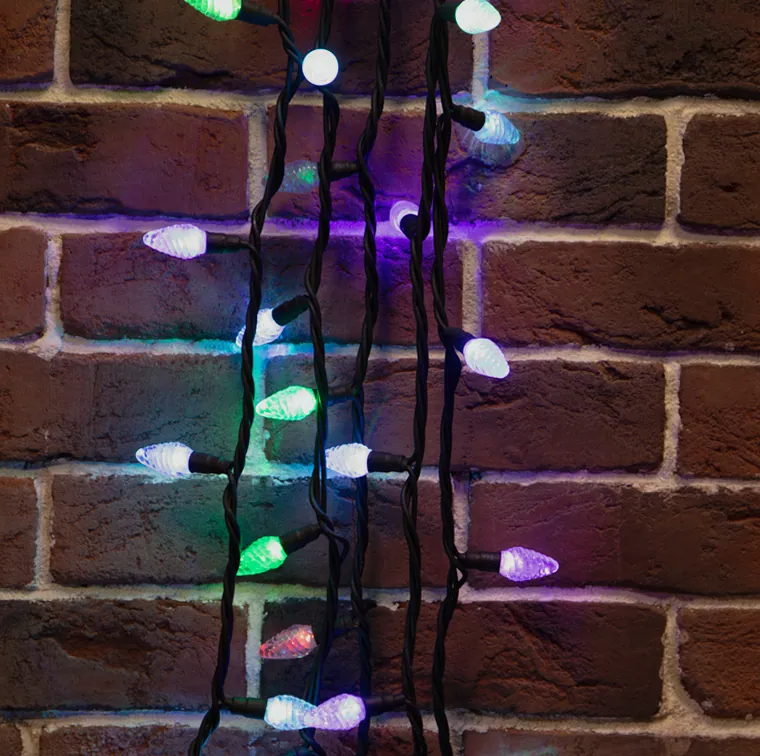 Гирлянда светодиодная Мультишишки Ø23мм 10м 80 LED RGB черный каучук IP67 быстрая смена цвета 230В нужен блок 315-000 NEON-NIGHT