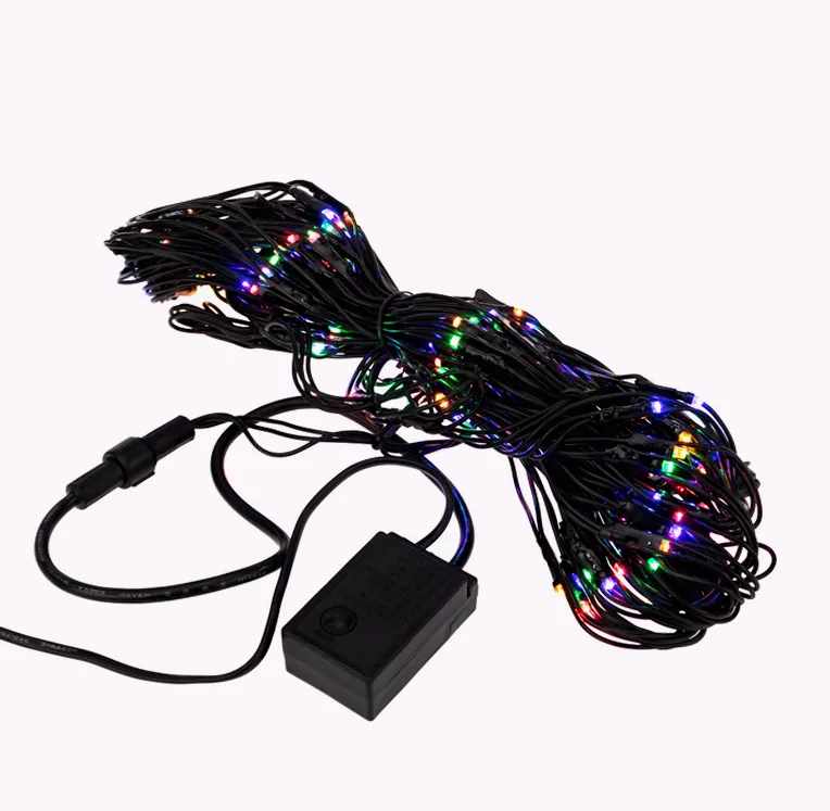 Гирлянда светодиодная Сеть 1х1,5м 160 LED МУЛЬТИ черный ПВХ IP65 свечение с динамикой 230В контроллер в комплекте NEON-NIGHT