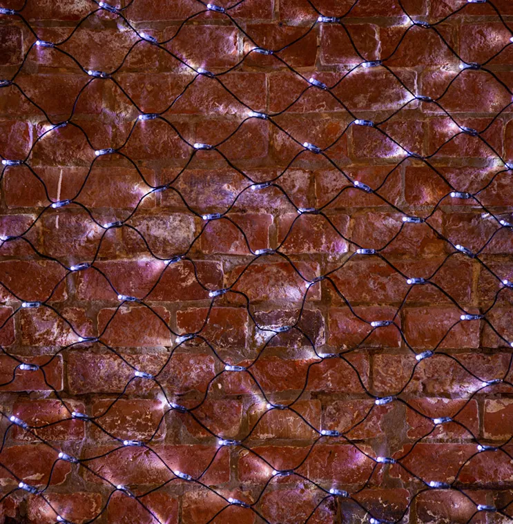 Гирлянда светодиодная Сеть 2х1,5м 288 LED БЕЛЫЙ черный ПВХ IP65 свечение с динамикой 230В блок в комплекте NEON-NIGHT