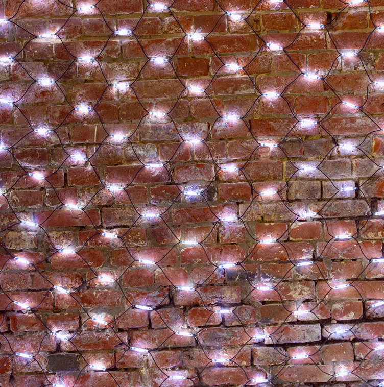 Гирлянда светодиодная Сеть 2x3м 432 LED БЕЛЫЙ черный каучук IP67 постоянное свечение 230В блок в комплекте NEON-NIGHT