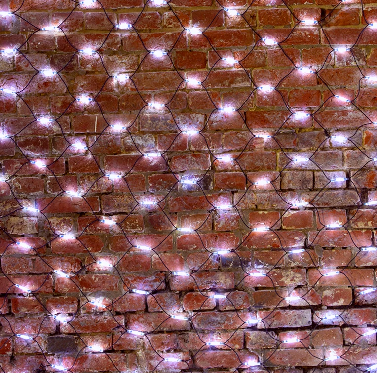 Гирлянда светодиодная Сеть 2x4м 560 LED БЕЛЫЙ черный каучук IP67 постоянное свечение 230В блок в комплекте NEON-NIGHT