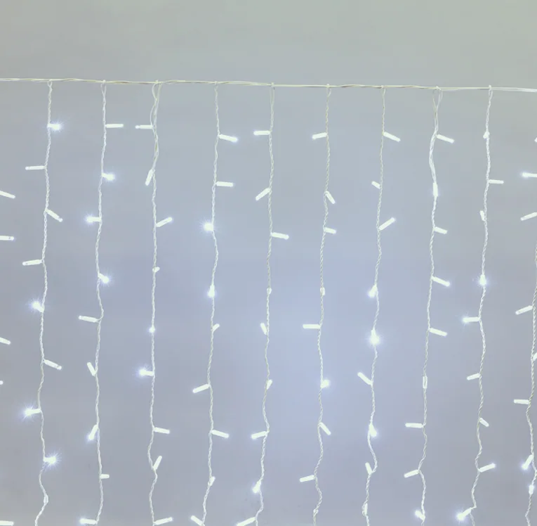 Гирлянда светодиодная Занавес 2х1,5м 300 LED БЕЛЫЙ белый ПВХ IP65 постоянное свечение 230В нужен блок 303-500-1 NEON-NIGHT