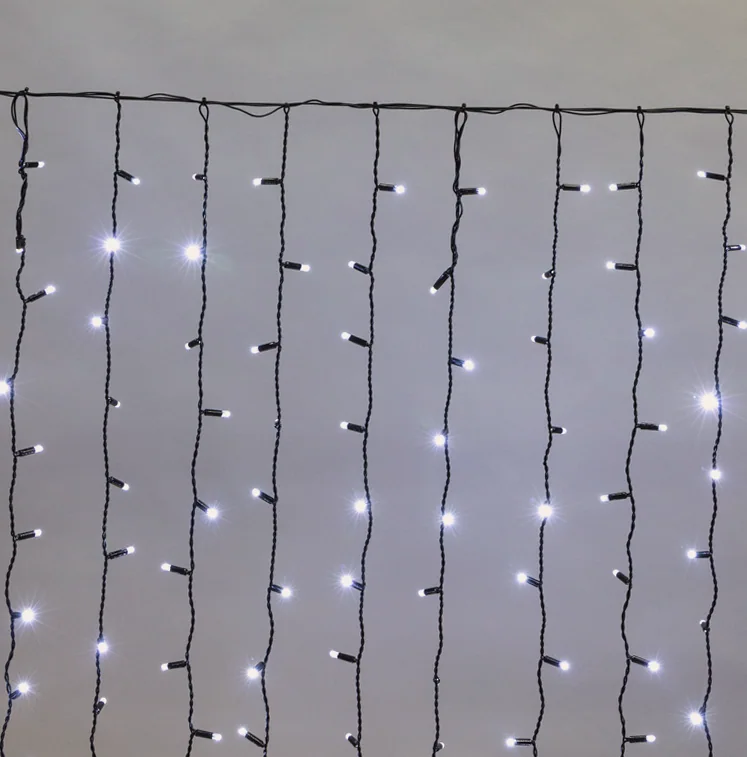 Гирлянда светодиодная Занавес 2х1,5м 300 LED БЕЛЫЙ черный ПВХ IP65 постоянное свечение 230В нужен блок 303-500 NEON-NIGHT