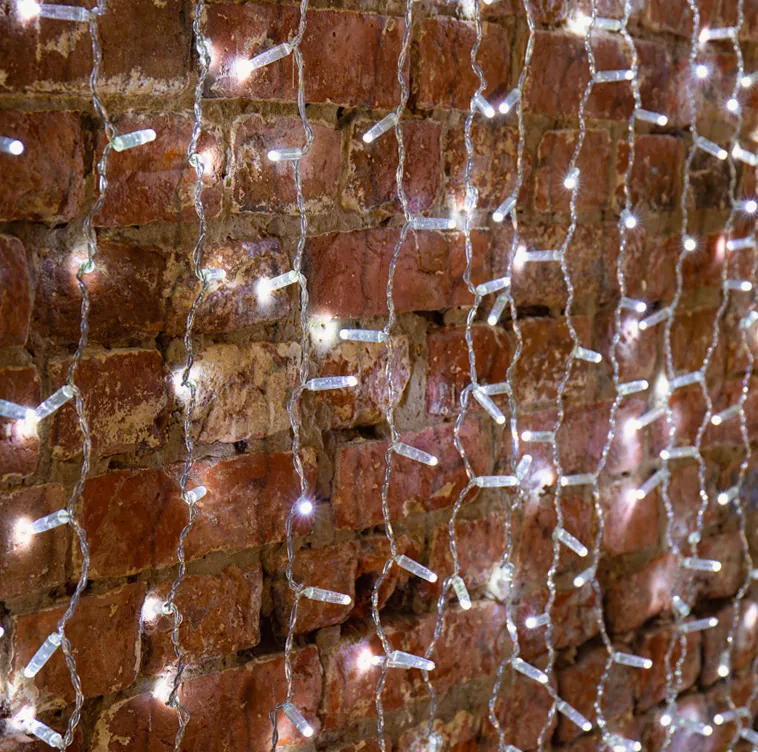 Гирлянда светодиодная Занавес 2х1,5м 300 LED БЕЛЫЙ прозрачный ПВХ IP65 постоянное свечение 230В нужен блок 303-500-1 NEON-NIGHT