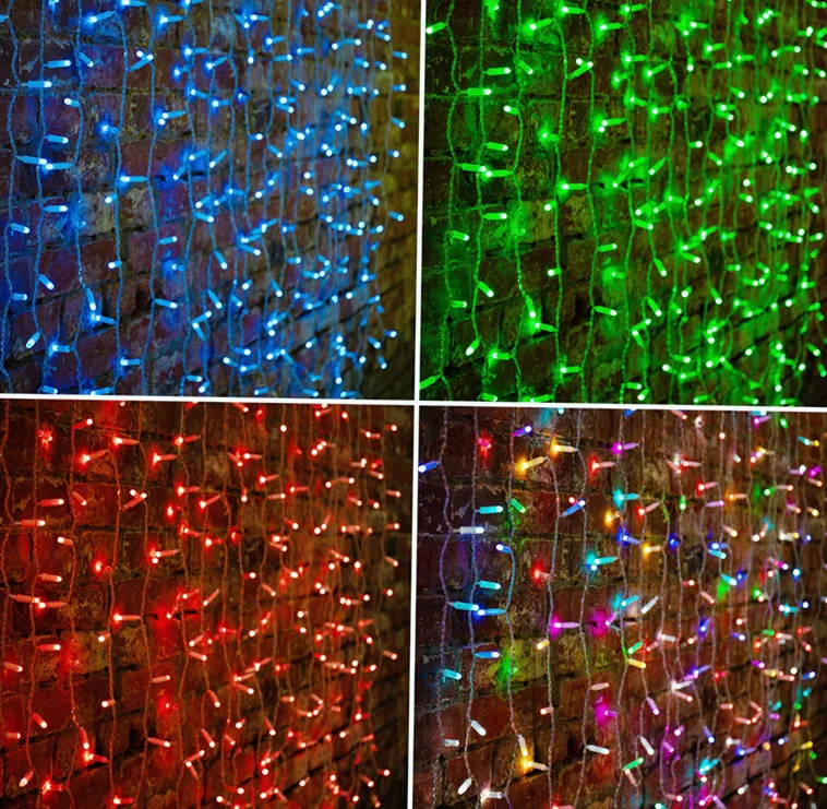 Гирлянда светодиодная Занавес 2х1,5м 300 LED RGB прозрачный ПВХ IP65 для свечения с динамикой 230В нужен контроллер 245-908 NEON-NIGHT