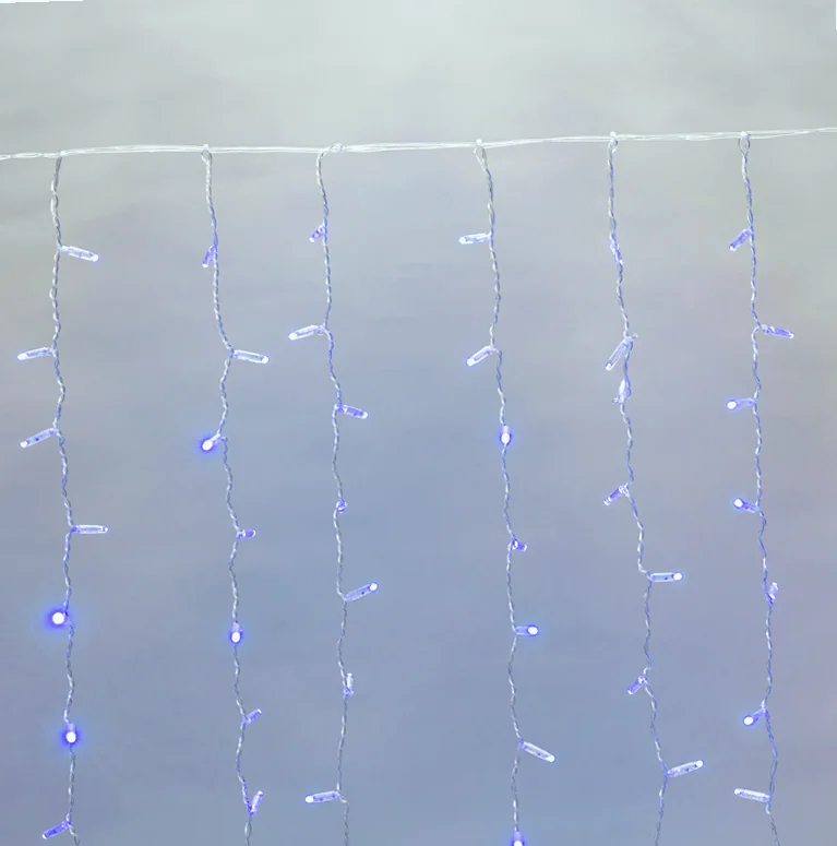 Гирлянда светодиодная Занавес 2х3м 448 LED СИНИЙ прозрачный ПВХ IP65 постоянное свечение 230В нужен блок 303-500-1 NEON-NIGHT