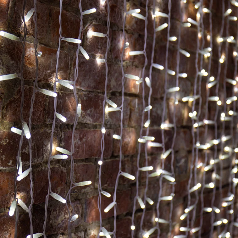 Гирлянда светодиодная Занавес 2х3м 600 LED БЕЛЫЙ белый ПВХ IP65 эффект мерцания 230В нужен блок 303-500-1 NEON-NIGHT