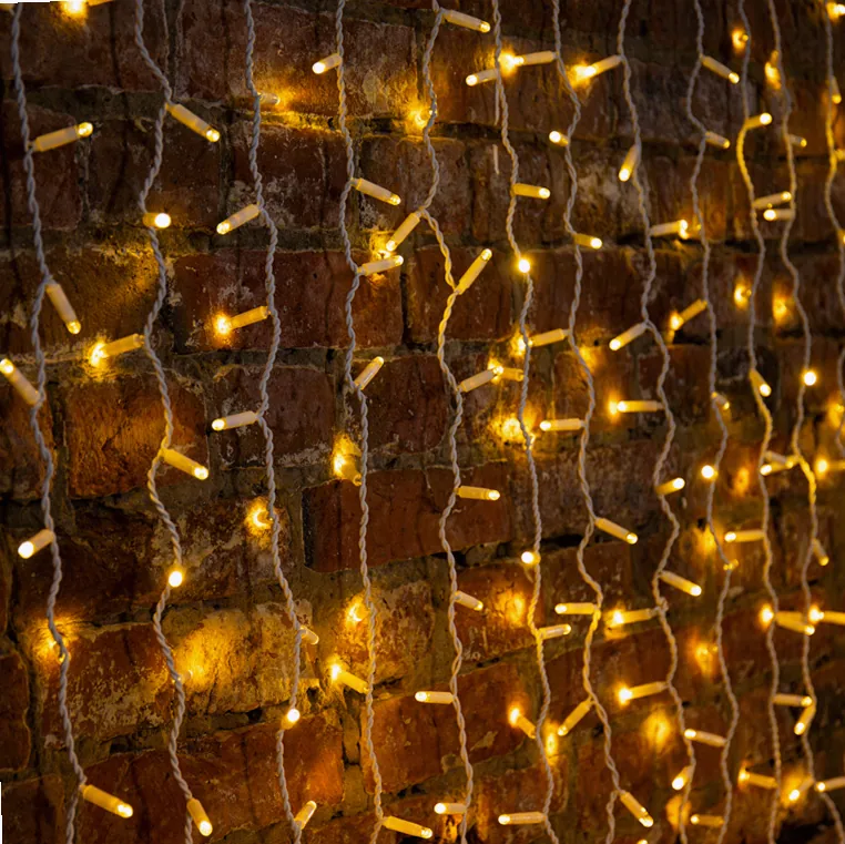 Гирлянда светодиодная Занавес 2х3м 600 LED ТЕПЛЫЙ БЕЛЫЙ белый ПВХ IP65 эффект мерцания 230В нужен блок 303-500-1