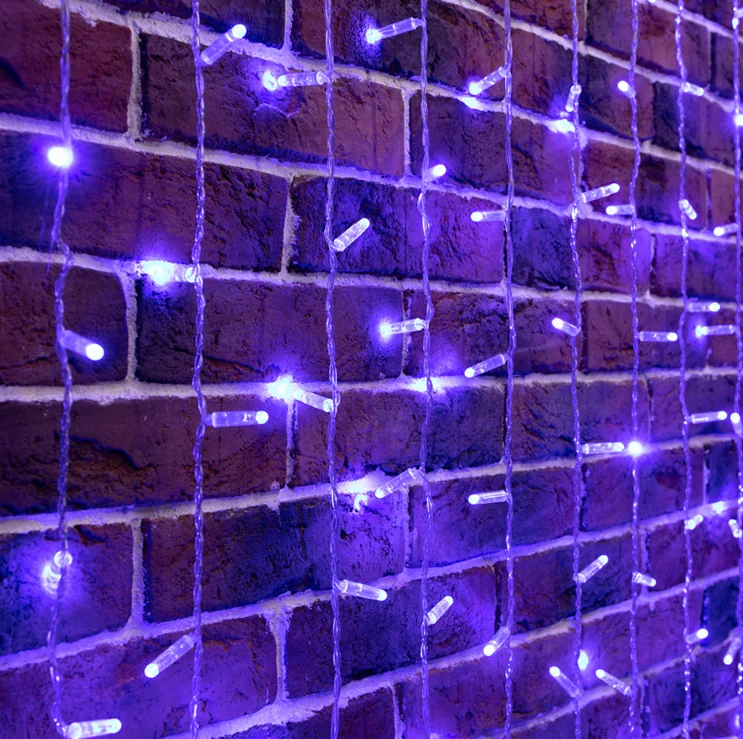 Гирлянда светодиодная Занавес 2х6м 768 LED СИНИЙ прозрачный ПВХ IP65 постоянное свечение 230В нужен блок 303-500-1 NEON-NIGHT