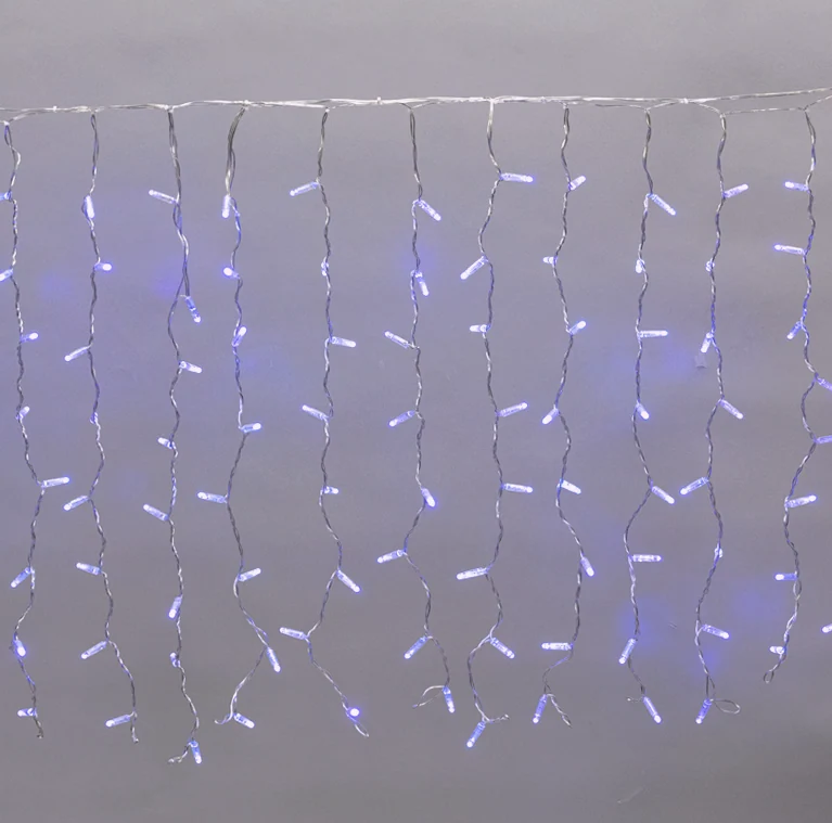 Гирлянда светодиодная Занавес 2x0,8м 160 LED СИНИЙ прозрачный ПВХ IP65 постоянное свечение 230В нужен блок 303-500-1 NEON-NIGHT