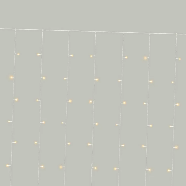 Гирлянда светодиодная Занавес 3х2м 264 LED ТЕПЛЫЙ БЕЛЫЙ прозрачный ПВХ IP44 эффект мерцания 22 нити 12 LED/нить NEON-NIGHT