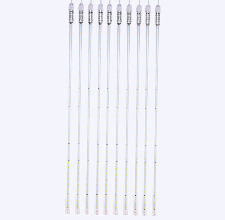 Гирлянда Тающие сосульки комплект 10 шт. х 100см, шаг 100см, 960 LED ТЕПЛЫЙ БЕЛЫЙ, белый каучук, IP65, 24В, соединяется NEON-NIGHT