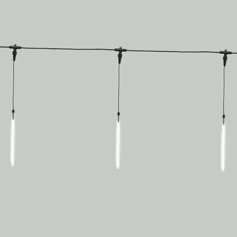 Гирлянда Тающие сосульки комплект 10 шт. х 30см, шаг 100см, 420 LED БЕЛЫЙ, черный каучук, IP65, 24В, соединяется NEON-NIGHT