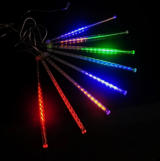 Гирлянда «Тающие сосульки», шлейф 3 м, 10шт, 50 см, RGB