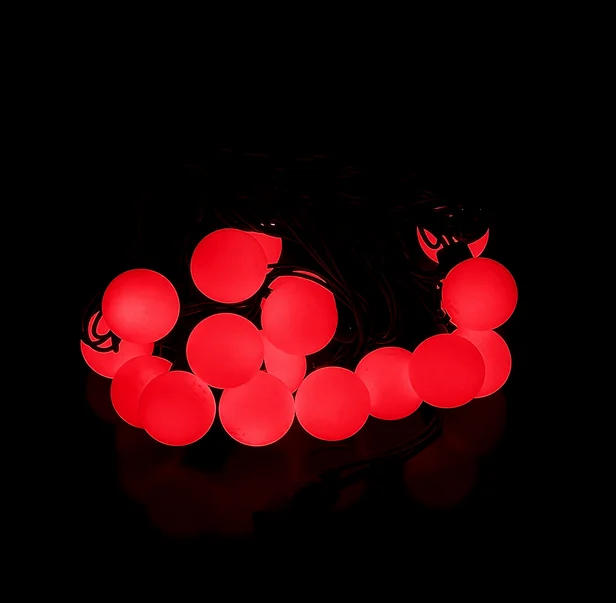 Led-шары Макси длина 5 м, колбы 40 мм, красные
