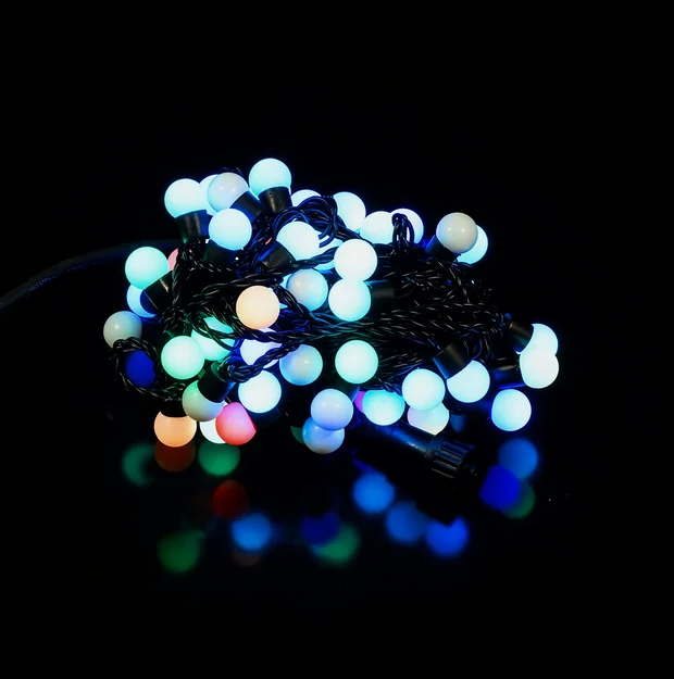 Нить Мультишарики Мини, 10м, RGB (медленная смена цвета)