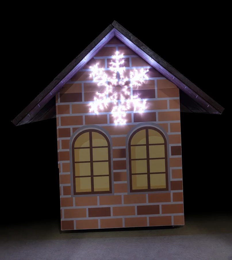 Светодиодная "Снежинка" из дюралайта, 80см, белый с мерцанием, 220В, IP65