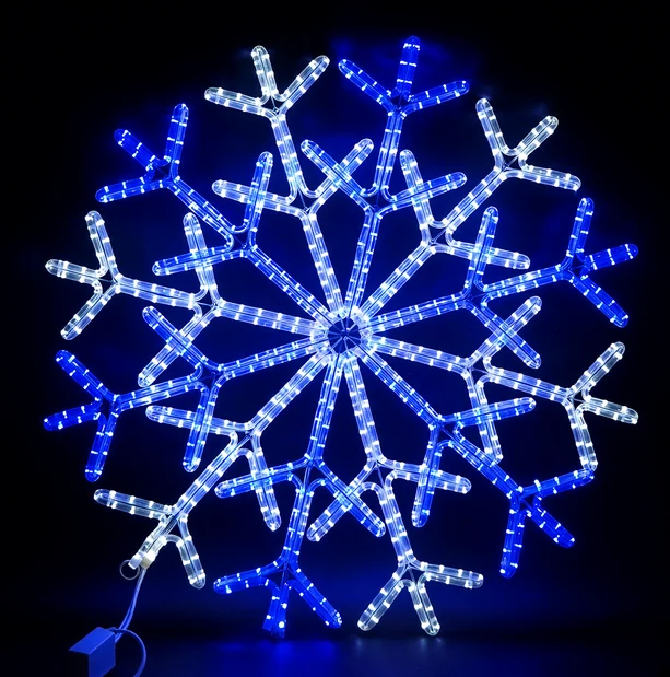 Световая фигура «Большая Снежинка LED» 90*90 см, бело-синяя