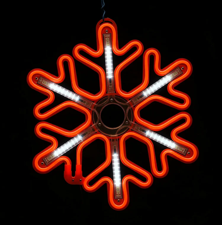 Световая фигура «Снежинка LED» 40*40 см, красная с динамикой