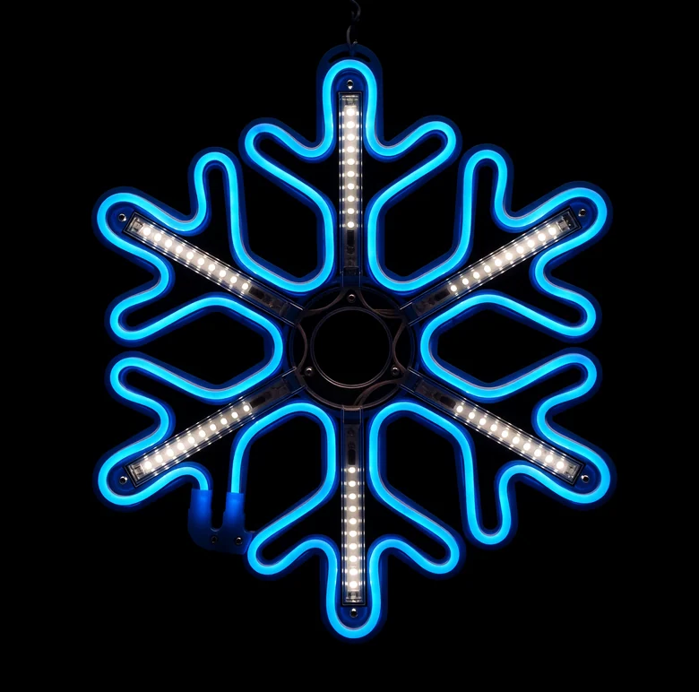 Световая фигура «Снежинка LED» 40*40 см, синяя с динамикой
