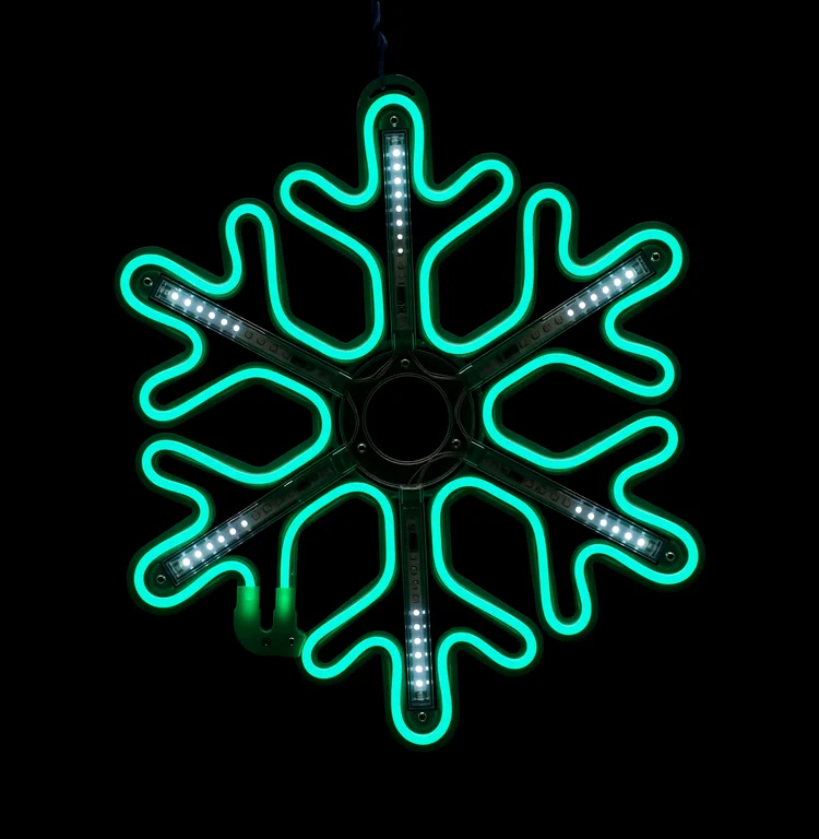 Световая фигура «Снежинка LED» 40*40 см, зеленая с динамикой