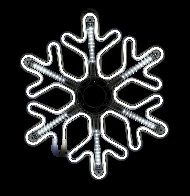 Световая фигура «Снежинка LED» 60*60 см, белая с динамикой