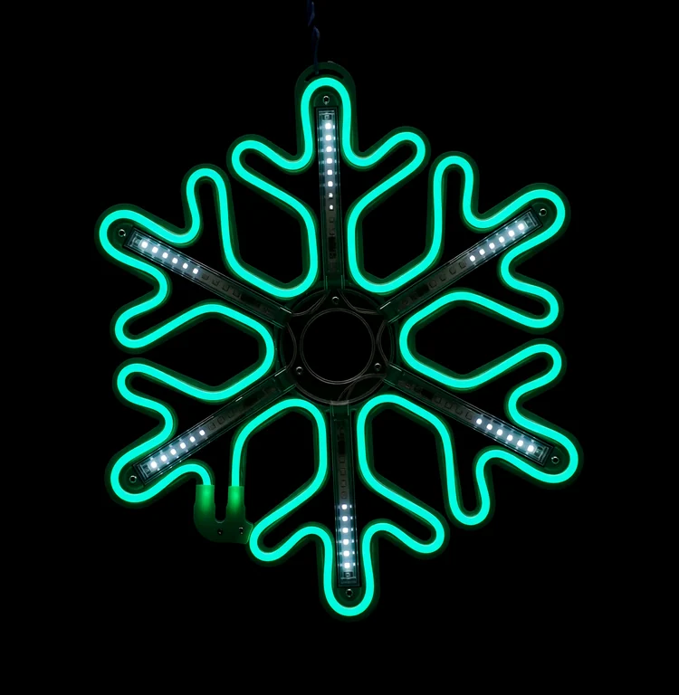 Световая фигура «Снежинка LED» 60*60 см, зеленая с динамикой