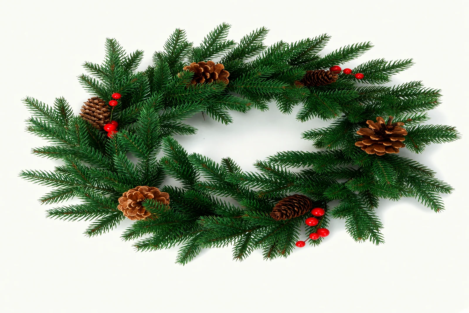 Венок CRYSTAL TREES Моника с шишками и ягодами D50 см, KP2350